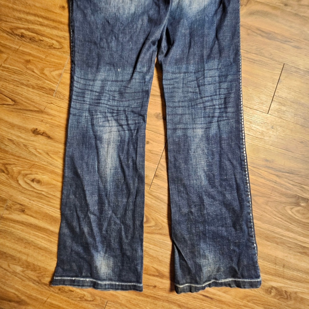 Rock 47 by Wrangler Womens Ultra Low Rise Bootcut Denim Jeans 13/34 WHX64DZ Y2K - Picture 7 of 11